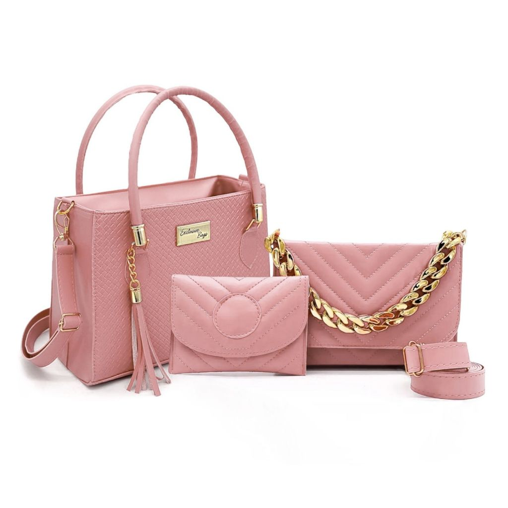 COMPRE 1 LEVE 3: Kit Exclusivo com Bolsa Tote, Tiracolo + Carteira — Só HOJE com Frete Grátis!