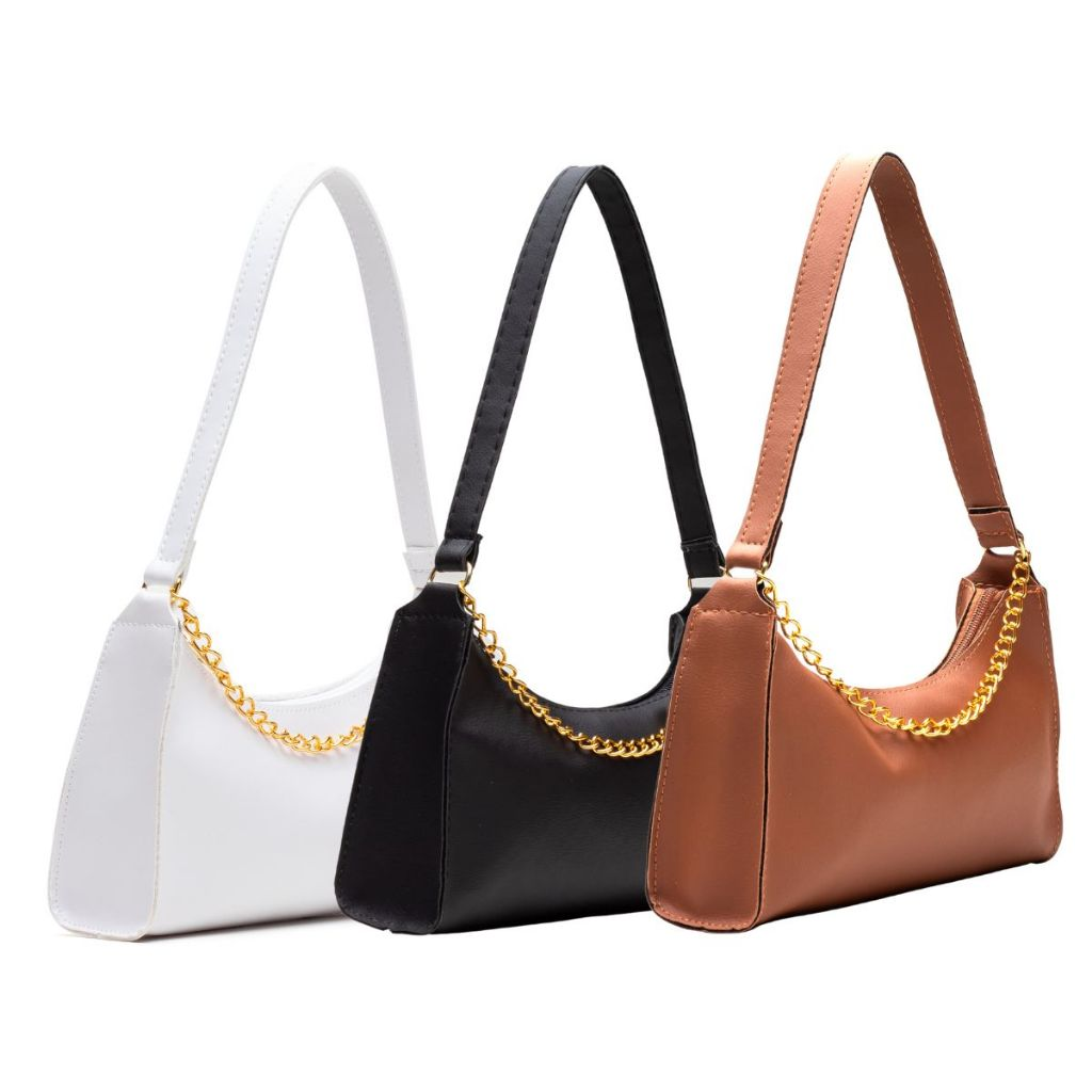Bolsa Feminina Baguete Meia Lua com Corrente – Oferta Exclusiva: Compre 2, Leve 3