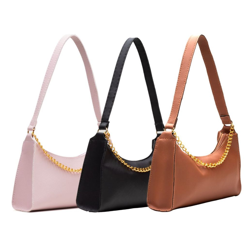 Bolsa Feminina Baguete Meia Lua com Corrente – Oferta Exclusiva: Compre 2, Leve 3