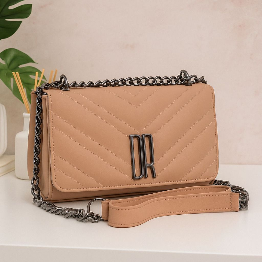 Bolsa Feminina Pequena Transversal de Ombro com Corrente