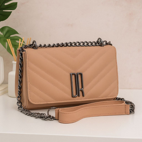 Bolsa Feminina Pequena Transversal de Ombro com Corrente