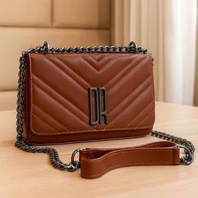 Bolsa Feminina Pequena Transversal de Ombro com Corrente